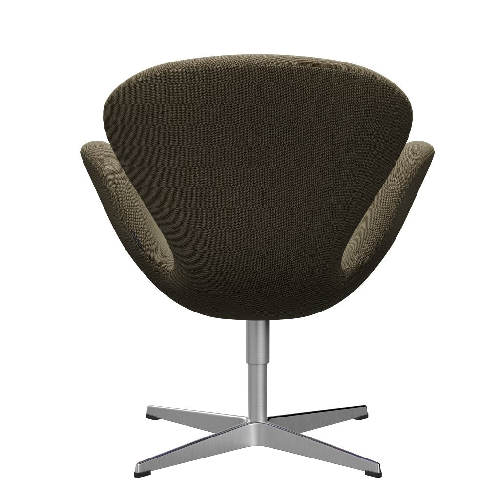 Sillón Fritz Hansen Swan, aluminio/llantas de satén marrón/verde claro