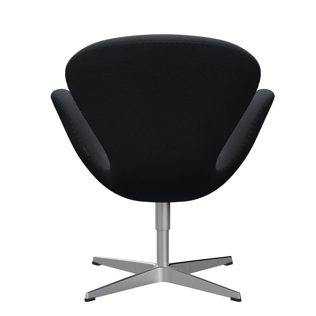 Sedia fritz Hansen Swan Lounge, alluminio spazzolato in raso/cerchi marrone scuro/grigio