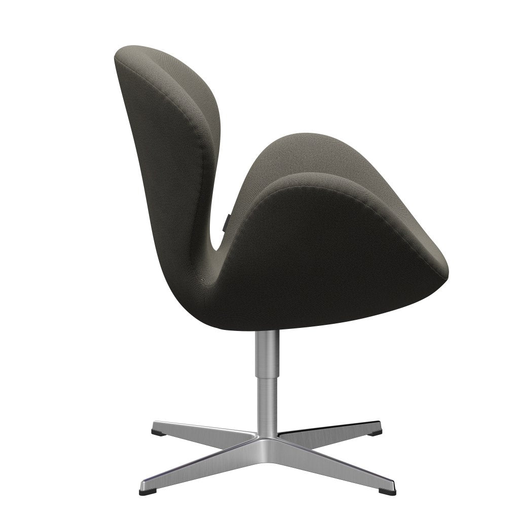 Sedia da salotto Fritz Hansen Swan, alluminio spazzolato in raso/cerchi grigio scuro/beige