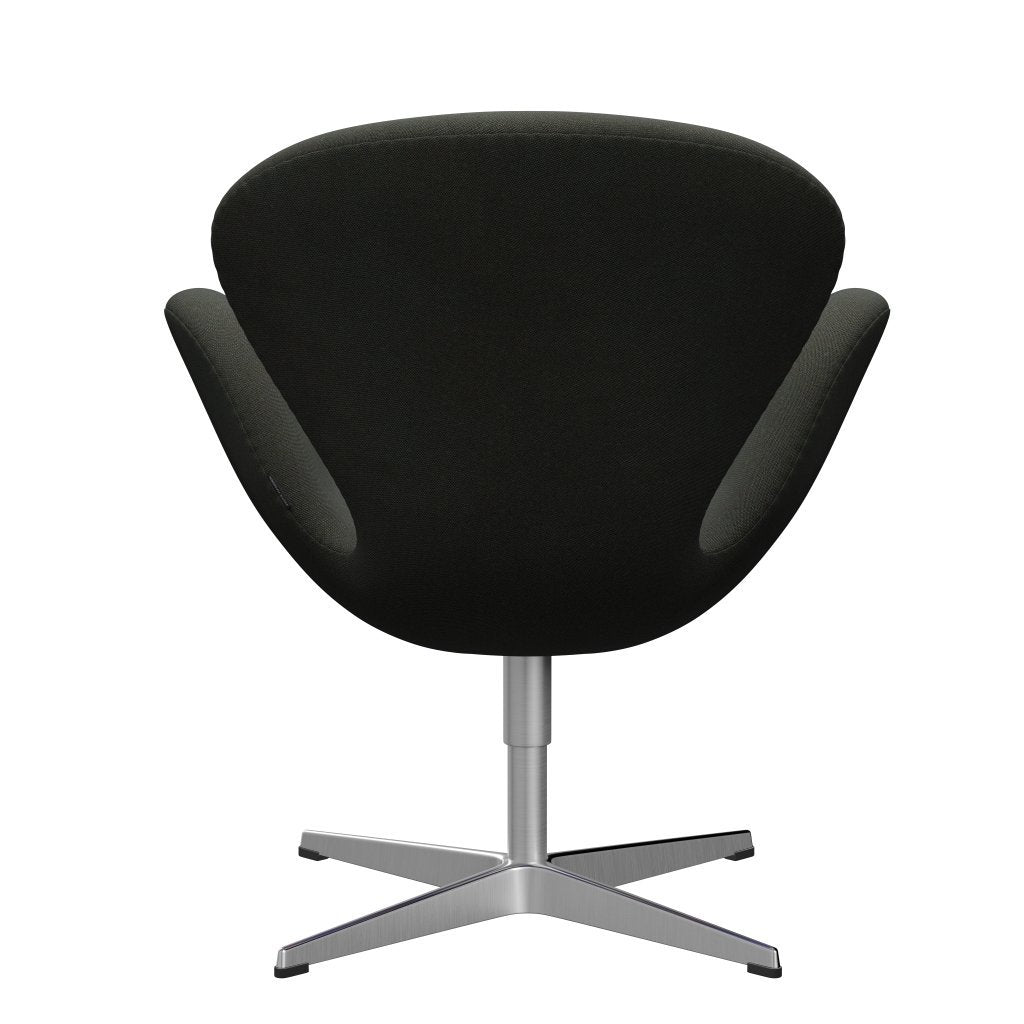 Sedia fritz Hansen Swan Lounge, alluminio spazzolato in raso/rima grigio scuro/kaki/blu