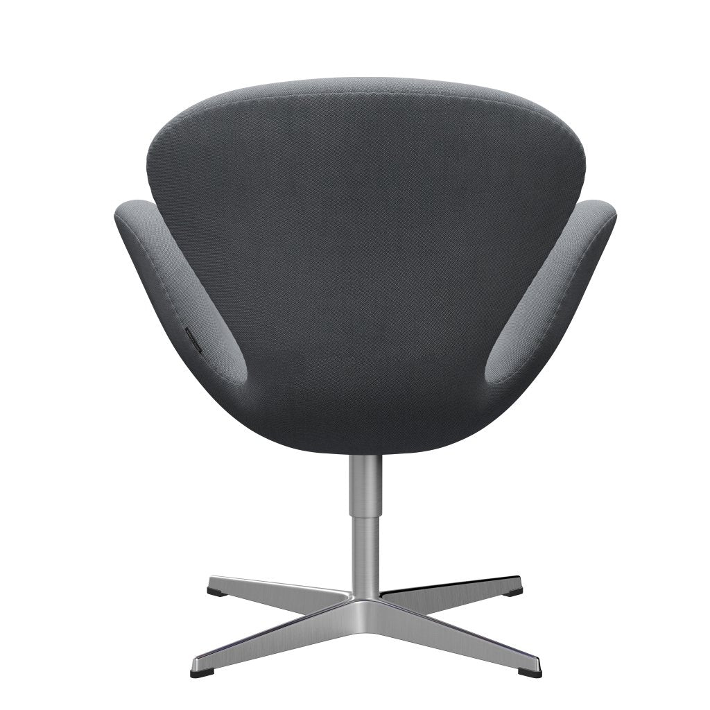 Sedia fritz Hansen Swan Lounge, alluminio spazzolato in raso/cerchi grigio/bianco