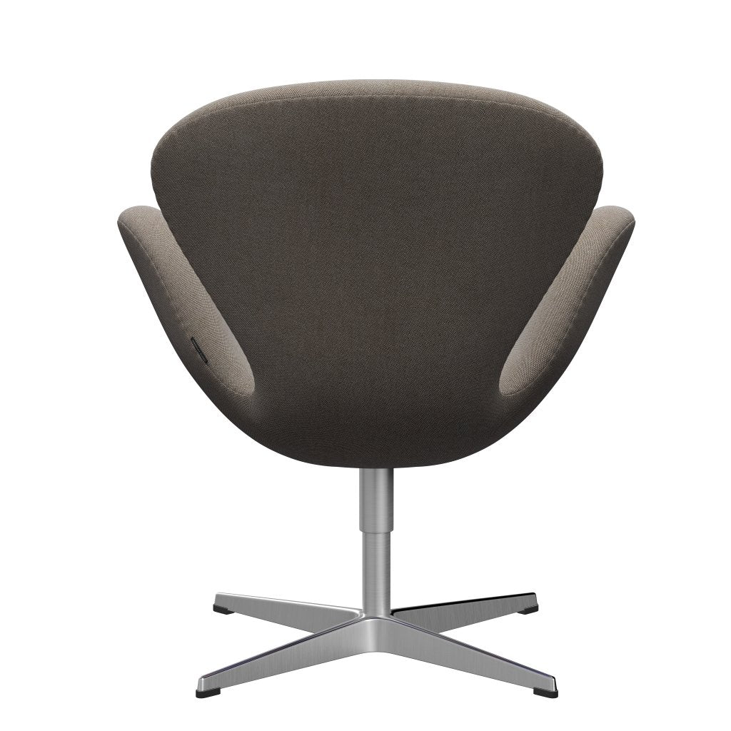 Fritz Hansen Swan Lounge stol, satin børstet aluminium/rime khaki/hvid