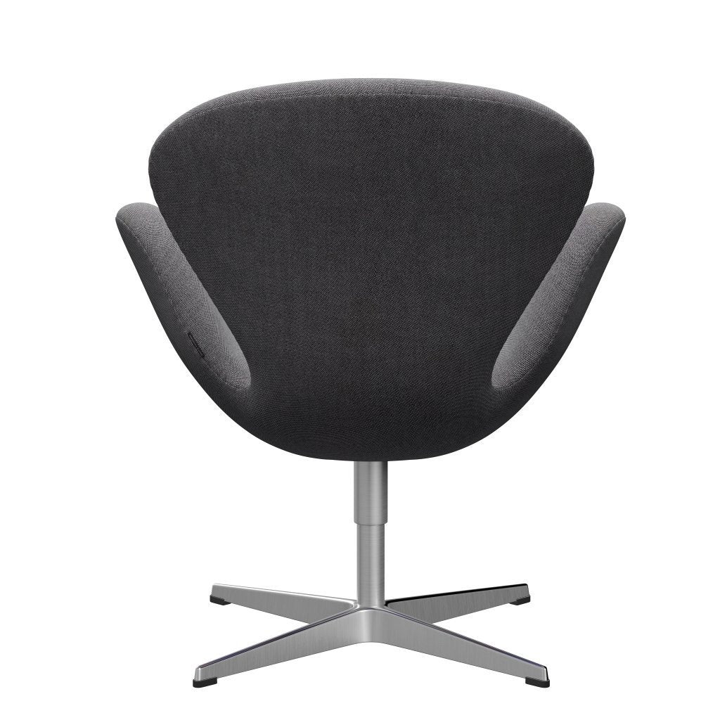 Sedia da salone Fritz Hansen Swan, alluminio spazzolato in raso/sale rima e pepe