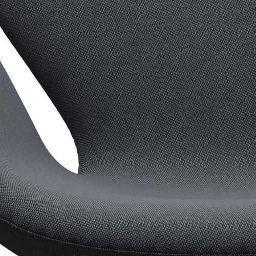 Fritz Hansen Chaise salon de cygne, aluminium / jantes brossé en satin noir / gris