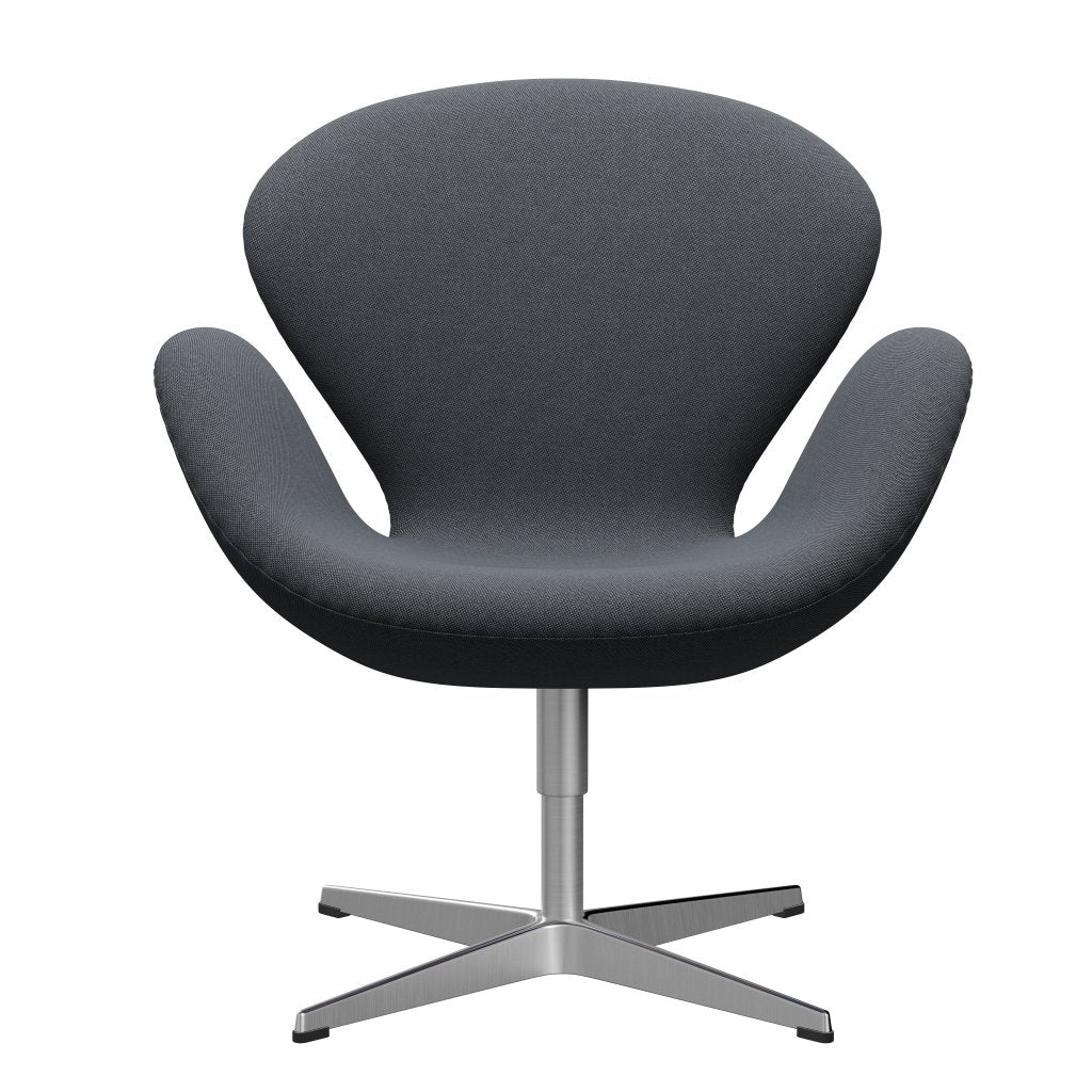 Fritz Hansen Swan Lounge Stuhl, Satin gebürstet Aluminium/Felgen schwarz/grau