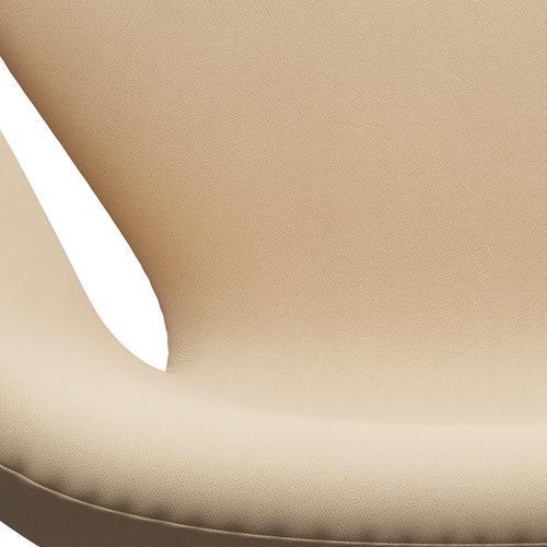 Sillón Fritz Hansen Swan, aluminio satinado de aluminio/bordes de lana blanca