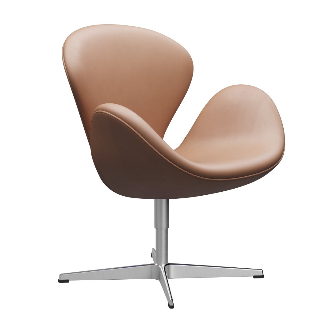 Sedia da salotto Fritz Hansen Swan, alluminio spazzolato in raso/rustico rustico rustico