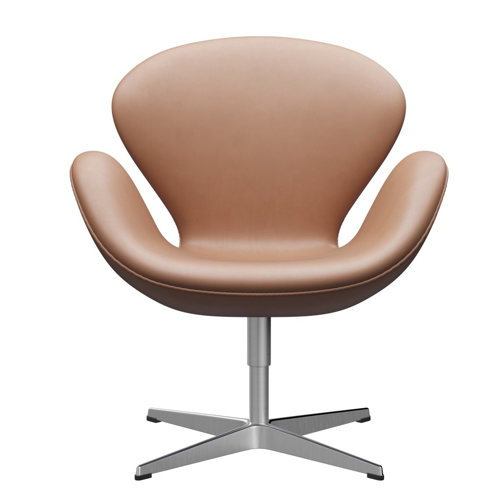 Fritz Hansen Swan Lounge Chair, satengbørstet aluminium/rustikk rustikk rustikk