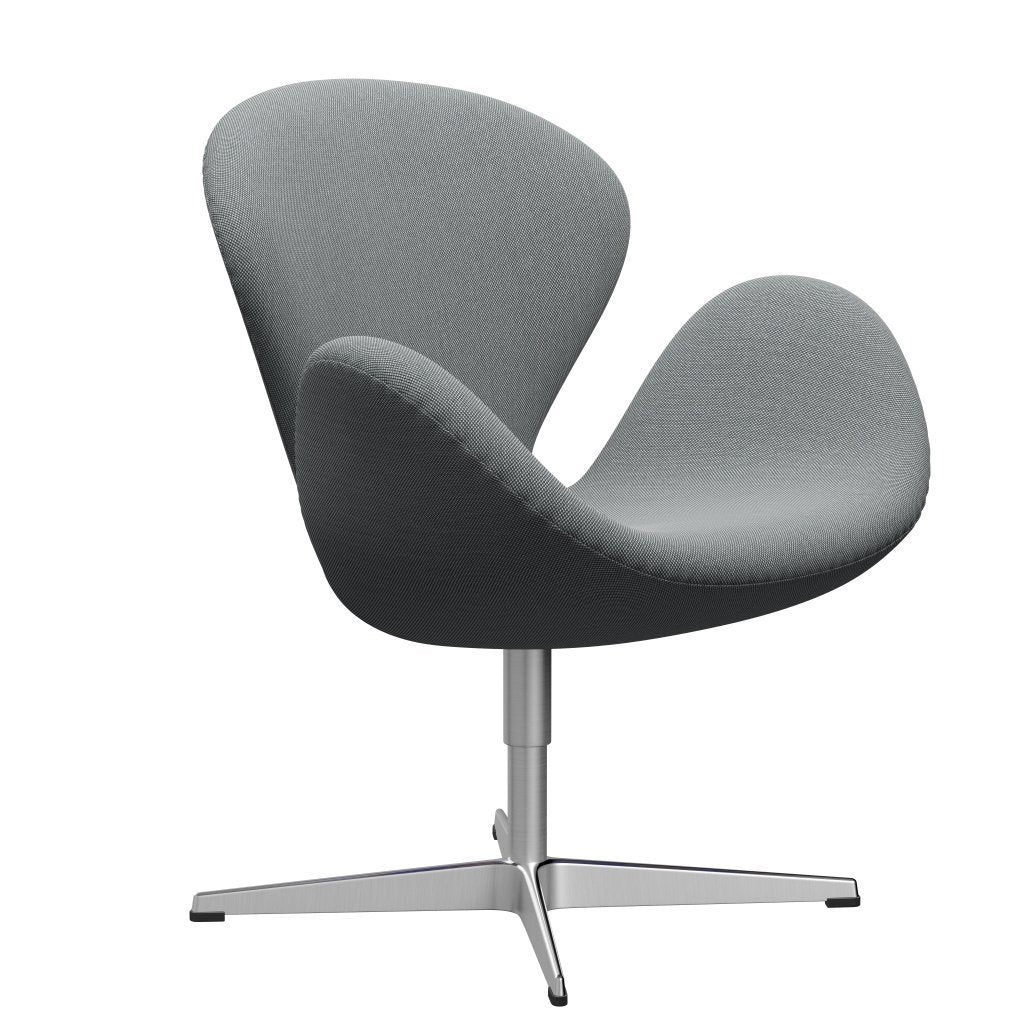 Fritz Hansen Swan Lounge Chair, Satin Brushed Aluminium/Steelcut Trio Grey