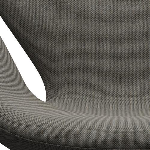 Fritz Hansen Swan休息室椅，缎面刷铝/钢丝三重奏浅棕色