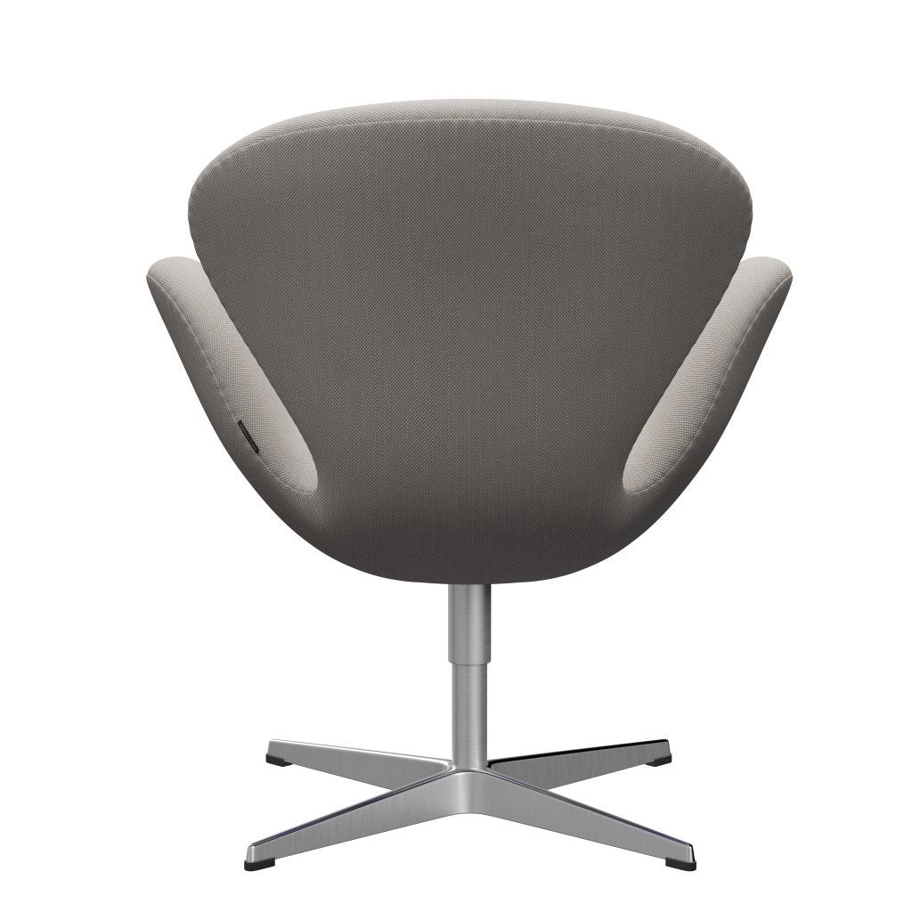 Fritz Hansen Swan Lounge Chair, Satin Brushed Aluminium/Steelcut Trio White & Gray