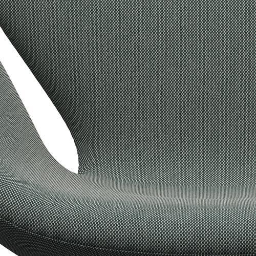 Fritz Hansen Chaise salon de cygne, aluminium brossé en satin / trio Steelcut blanc / vert foncé