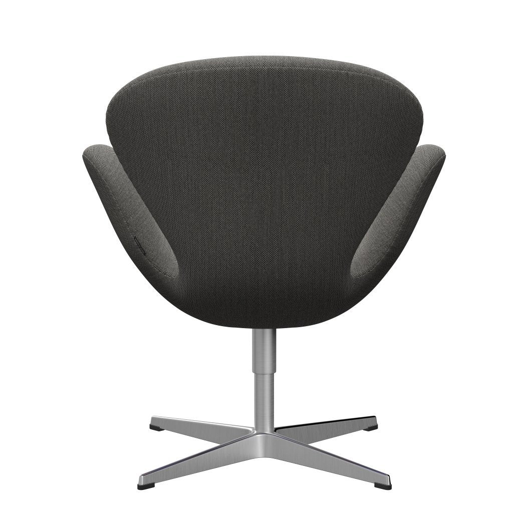 Sillón Fritz Hansen Swan, aluminio cepillado por satén/trío de chupetón de acero blanco/negro