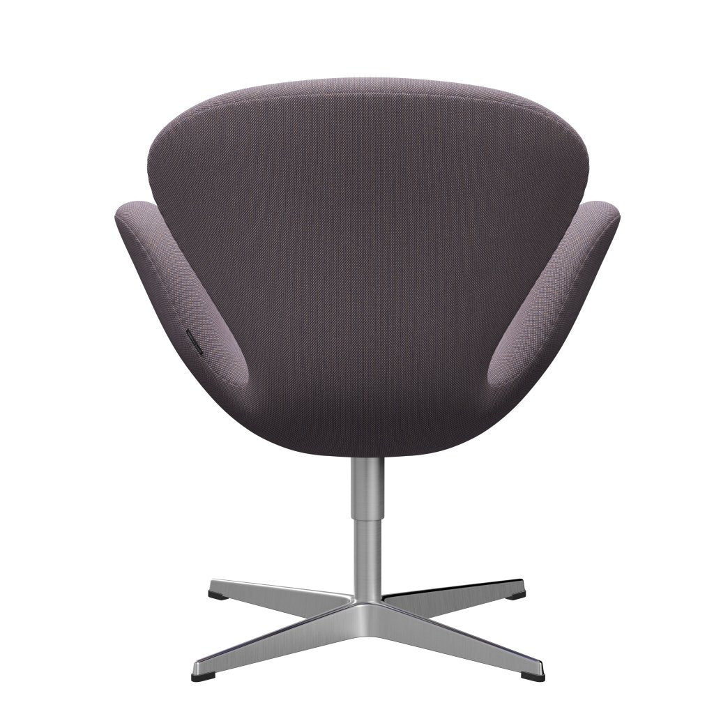 Fritz Hansen Swan Lounge stol, satin børstet aluminium/stålcut trio hvid/violet