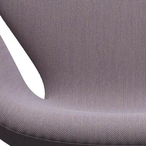 Sillón Fritz Hansen Swan, aluminio cepillado por satén/trío de capas de acero blanca/violeta