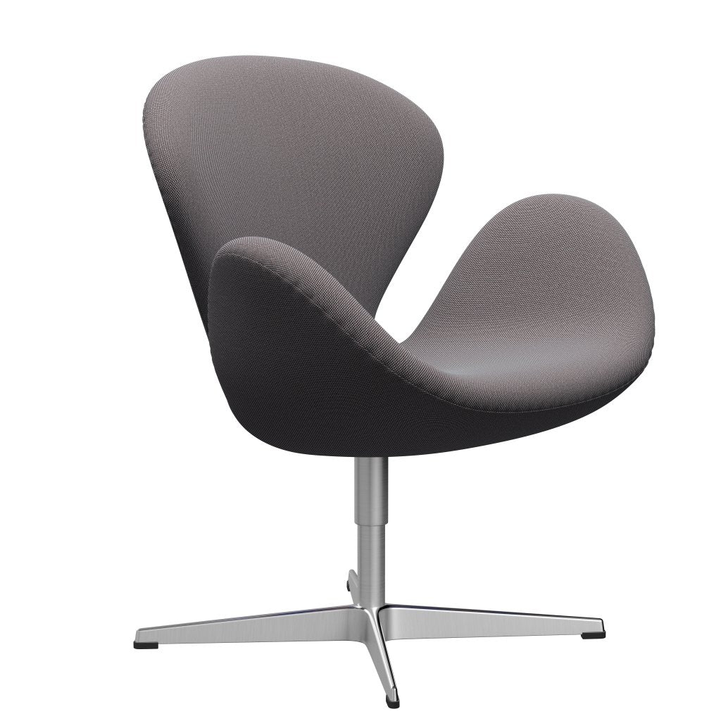 Sedia fritz Hansen Swan Lounge, in alluminio spazzolato in raso/taglio in acciaio morbido blu/marrone/marrone/nero