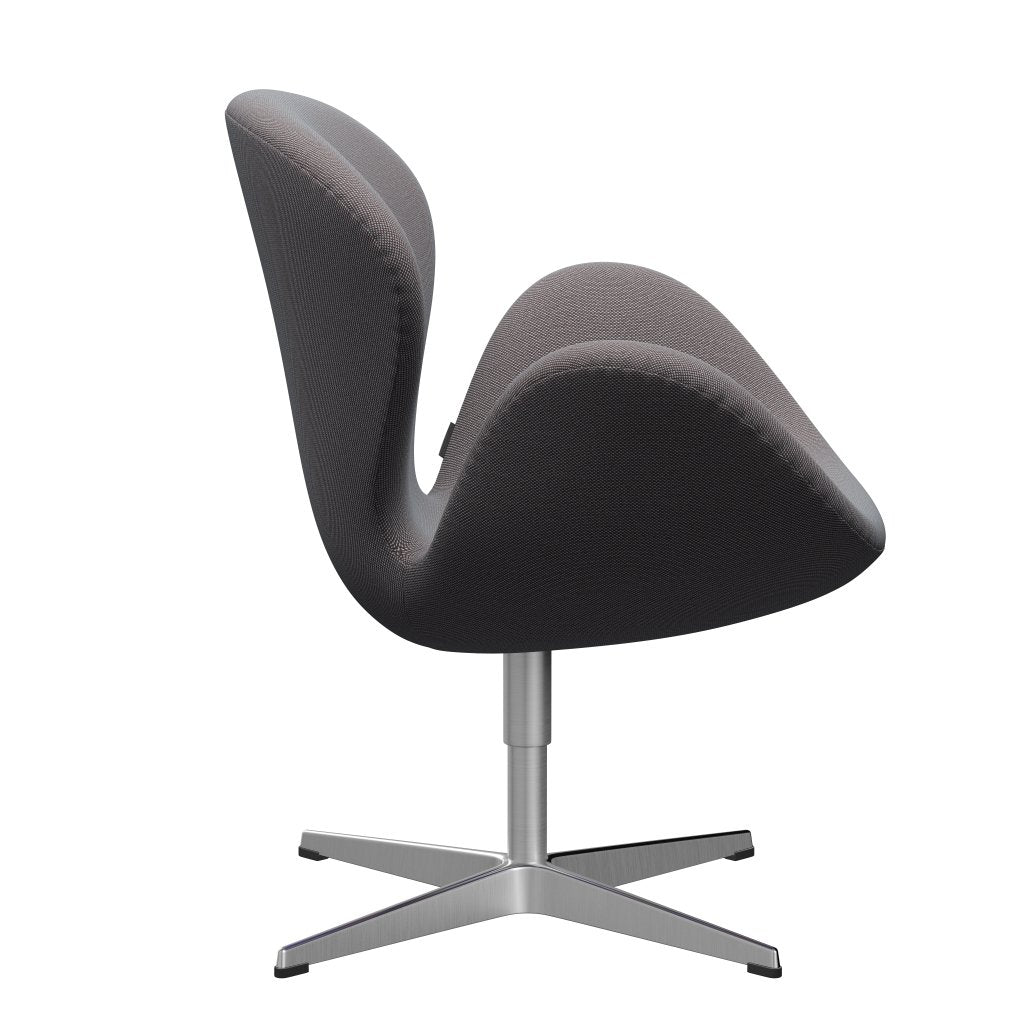 Sedia fritz Hansen Swan Lounge, in alluminio spazzolato in raso/taglio in acciaio morbido blu/marrone/marrone/nero