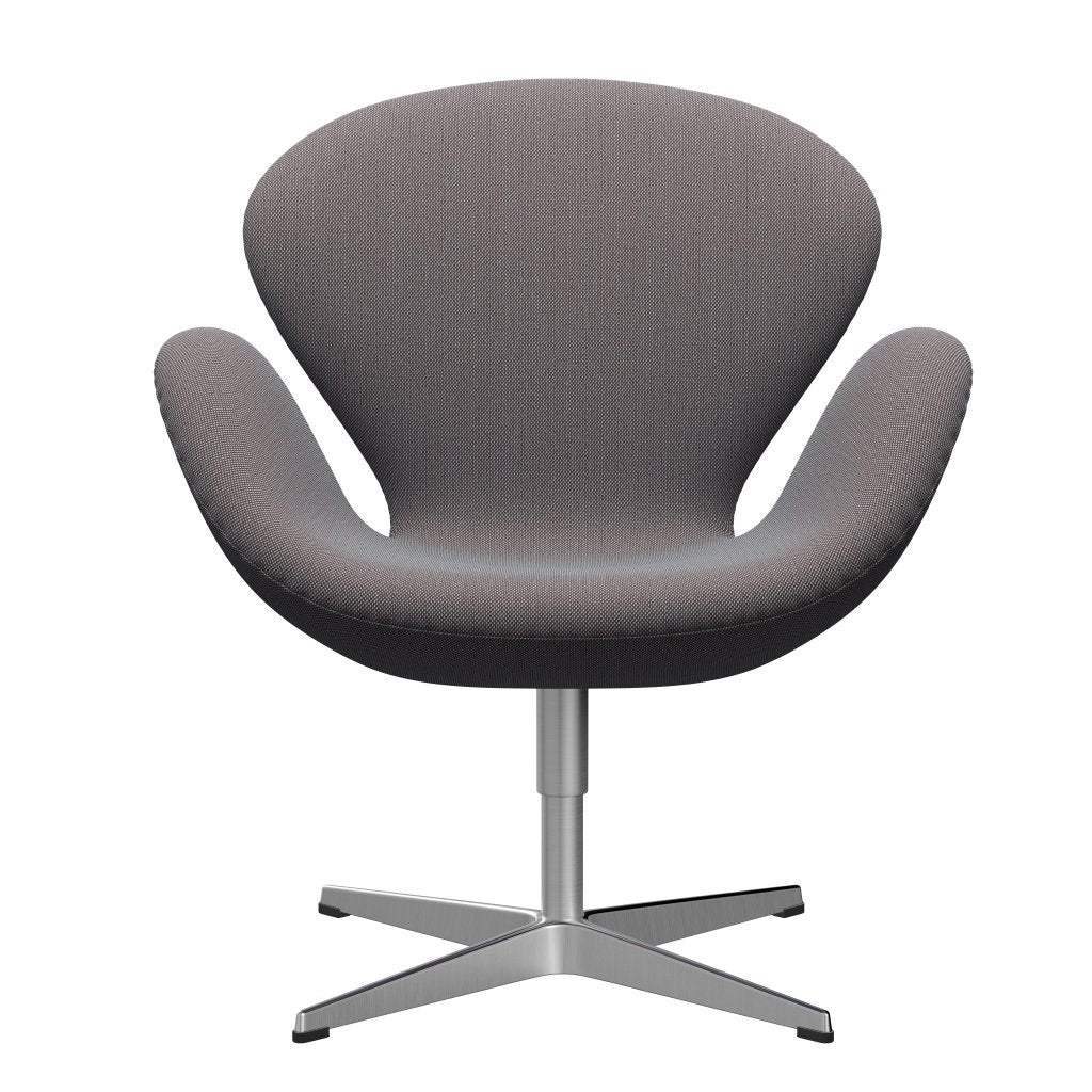 Fritz Hansen Swan Lounge Stuhl, Satin gebürstet Aluminium/Stahlschneider Trio Weichblau/Braun/Schwarz