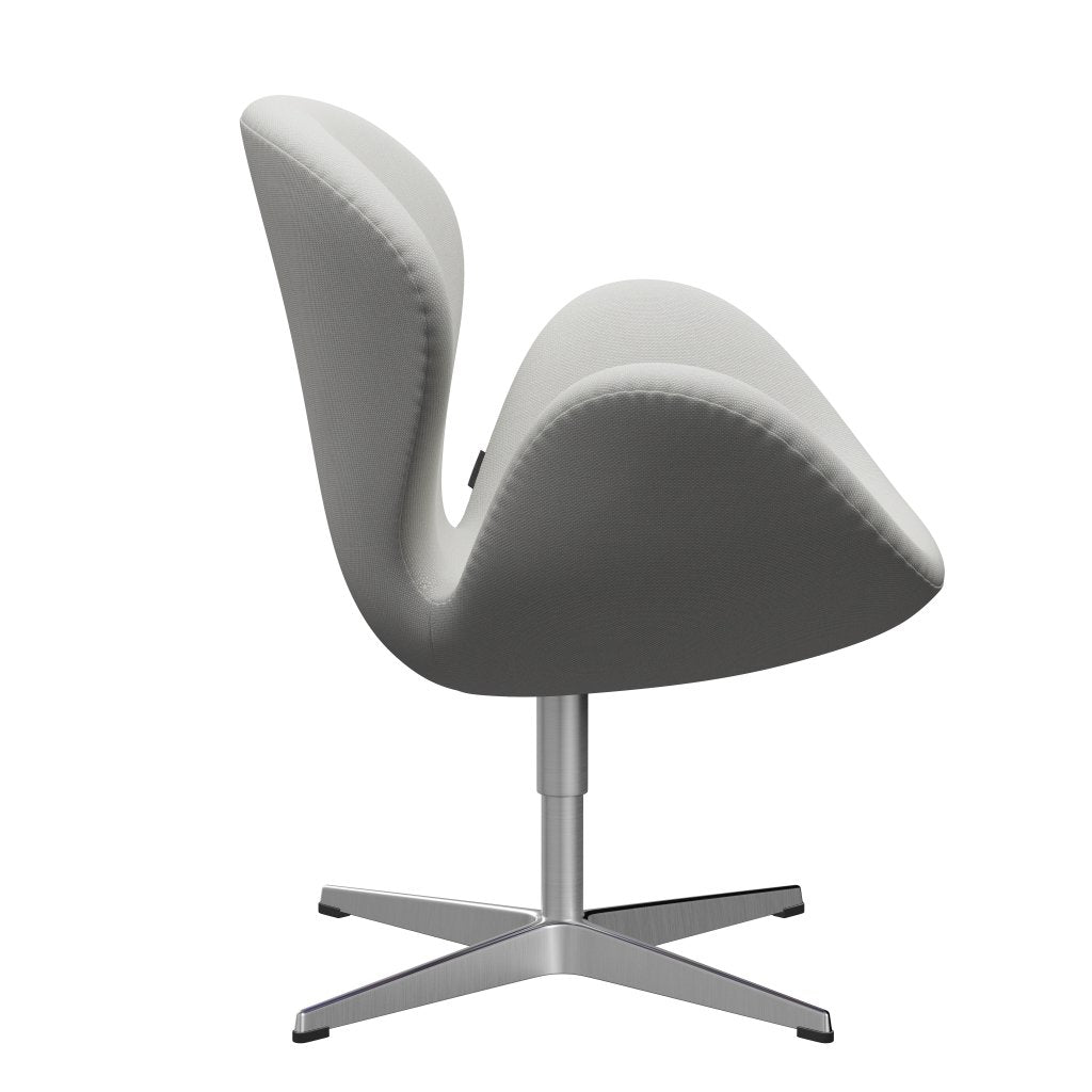 Sedia fritz Hansen Swan Lounge, trio in alluminio/taglio in acciaio in raso del delicato verde menta