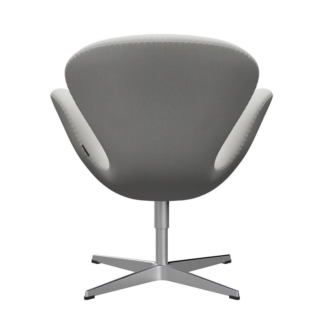 Sedia fritz Hansen Swan Lounge, trio in alluminio/taglio in acciaio in raso del delicato verde menta