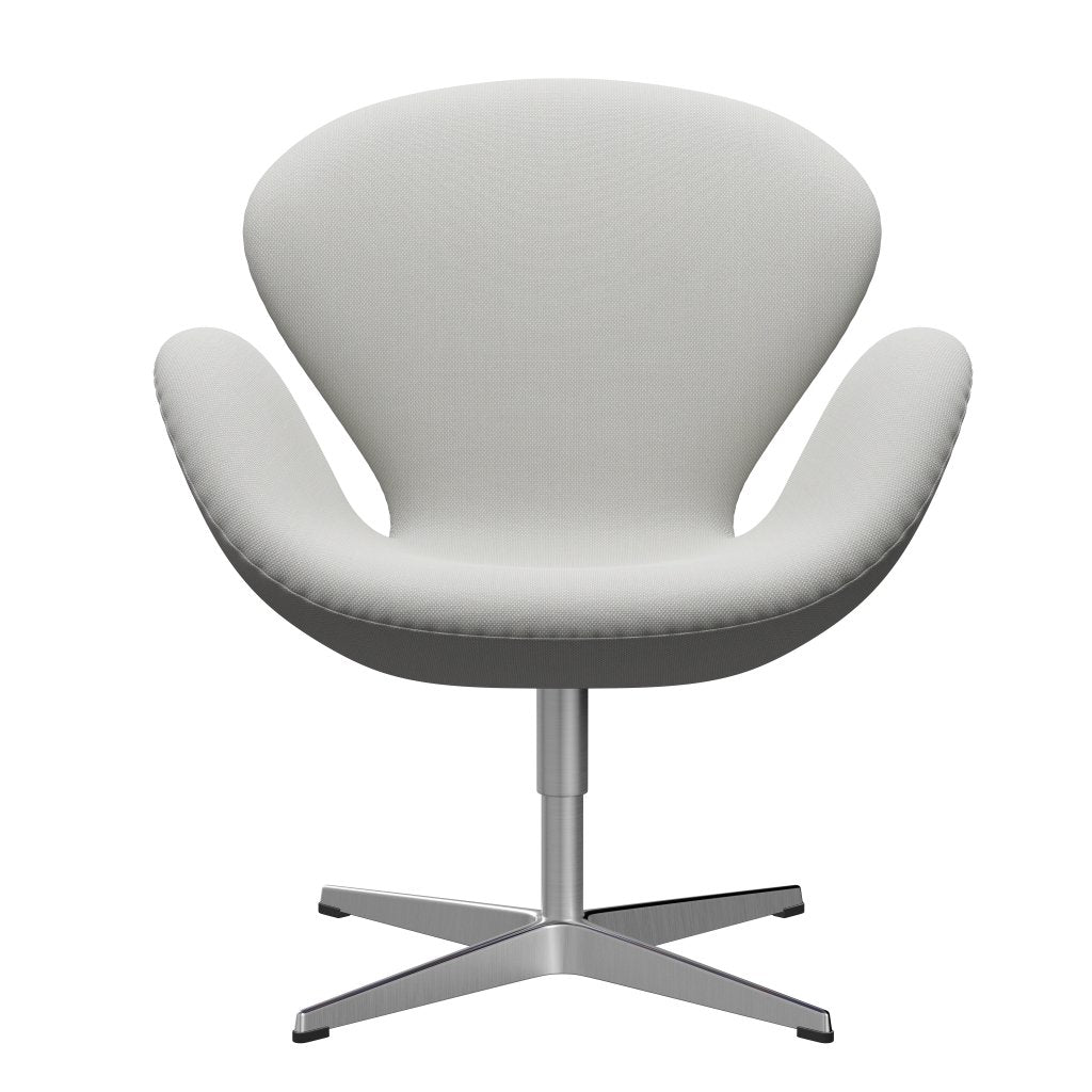 Sedia fritz Hansen Swan Lounge, trio in alluminio/taglio in acciaio in raso del delicato verde menta