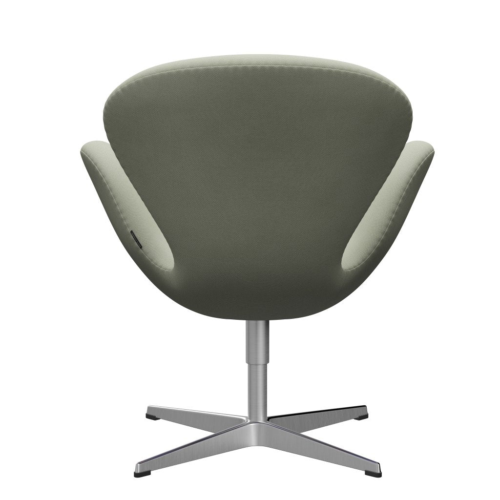 Sedia fritz Hansen Swan Lounge, luce turchese in alluminio spazzolato in raso/taglio in acciaio