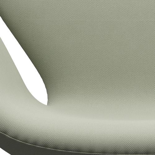 Fritz Hansen Chaise de salon de cygne, aluminium brossé en satin / lumière turquoise en acier