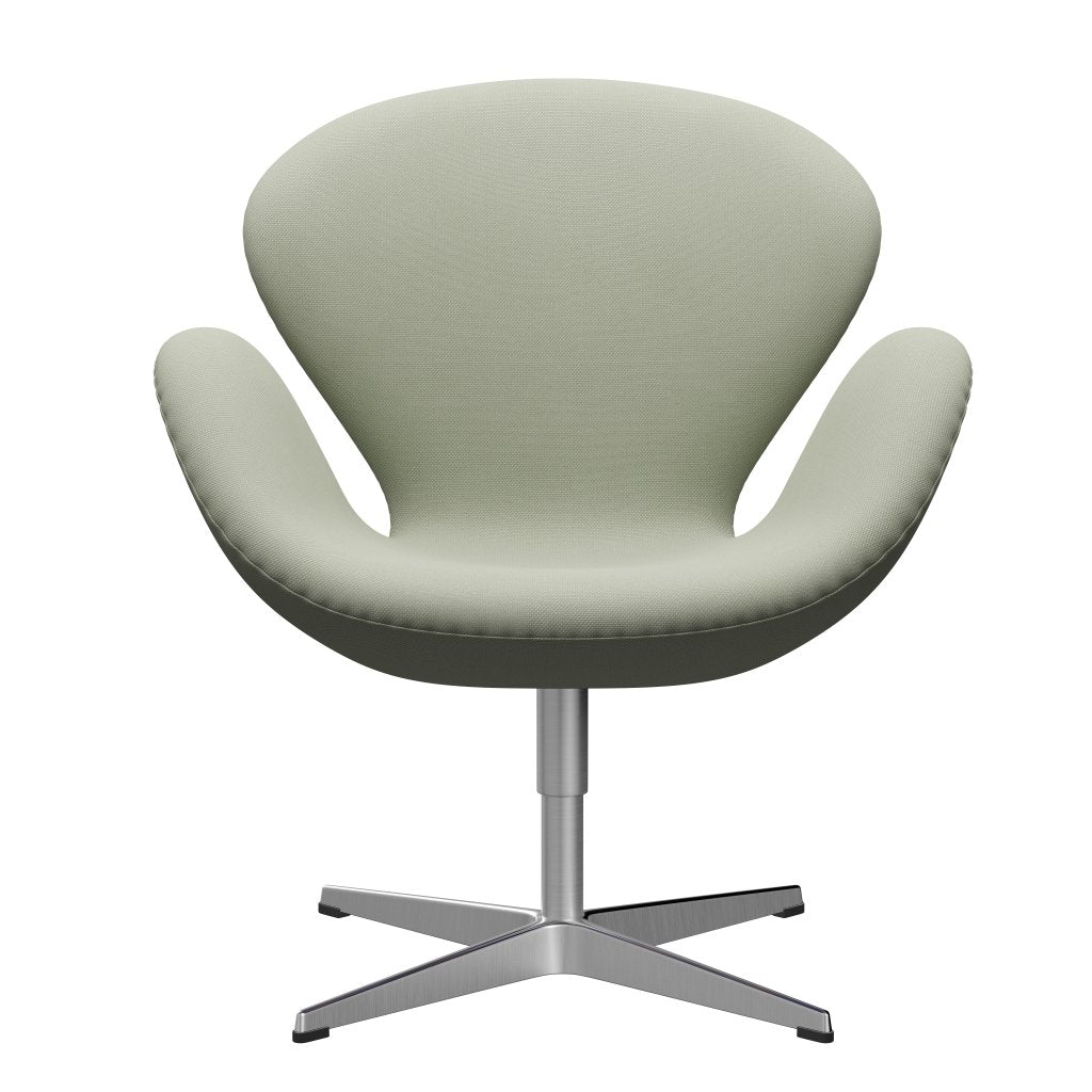 Fritz Hansen Swan Lounge -stoel, satijnen geborsteld aluminium/staalcut turquoise licht