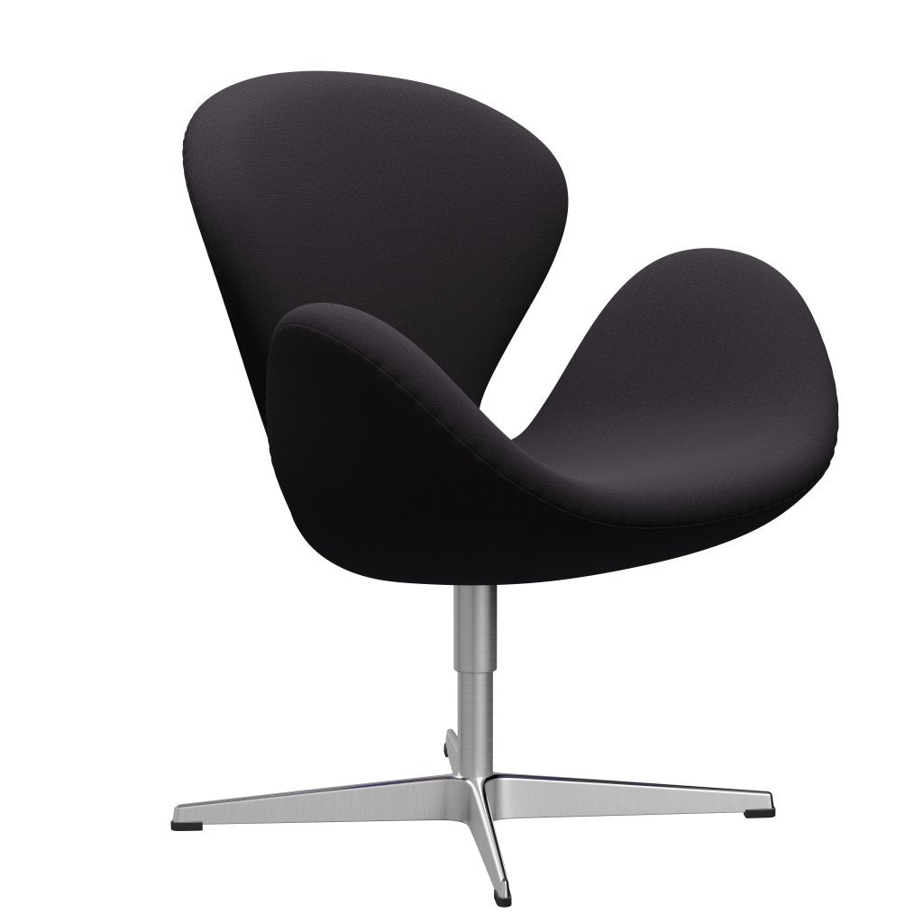 Fritz Hansen Swan Lounge Chair, Satin Brushed Aluminium/Steelcut Violet Dark