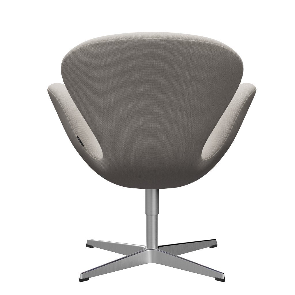 Fritz Hansen Swan Lounge stol, satin børstet aluminium/stålcut uld hvid