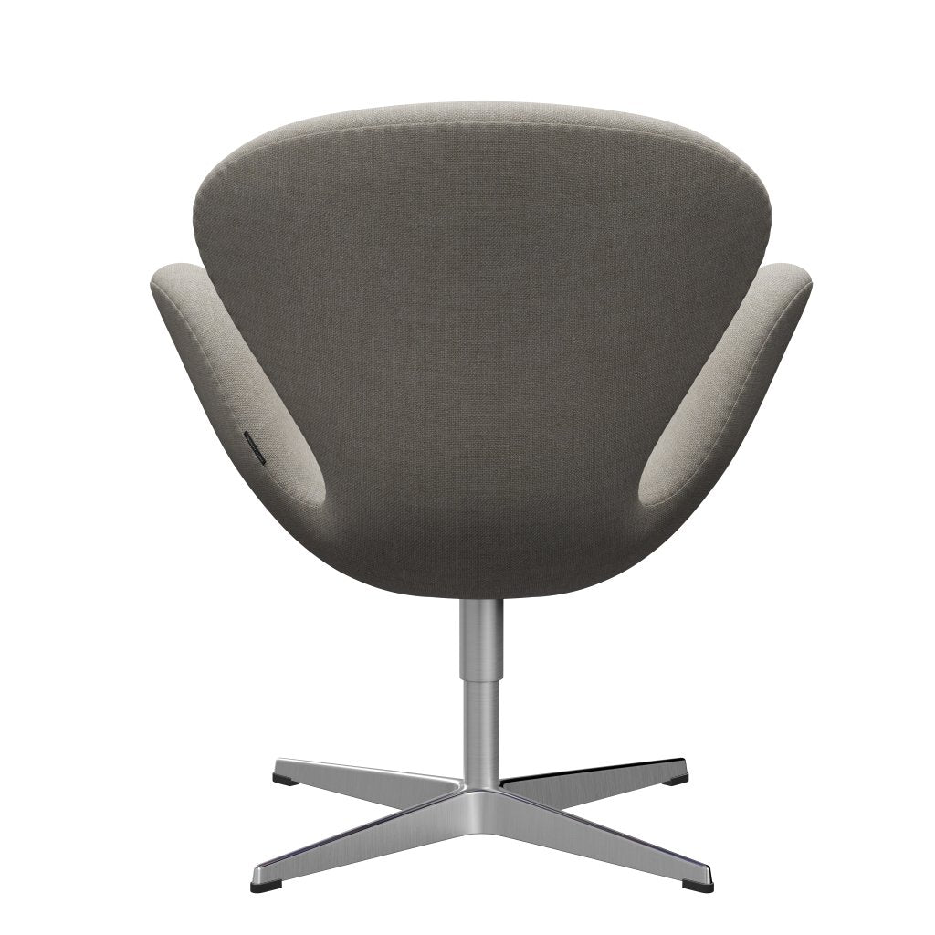 Fritz Hansen Chaise salon de cygne, aluminium brossé en satin / sunniva beige