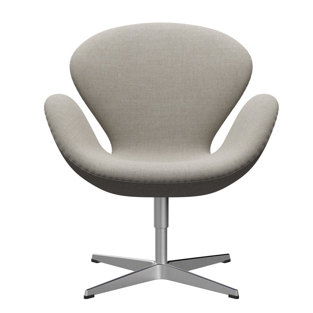 Fritz Hansen Swan Lounge stol, satin børstet aluminium/sunniva beige