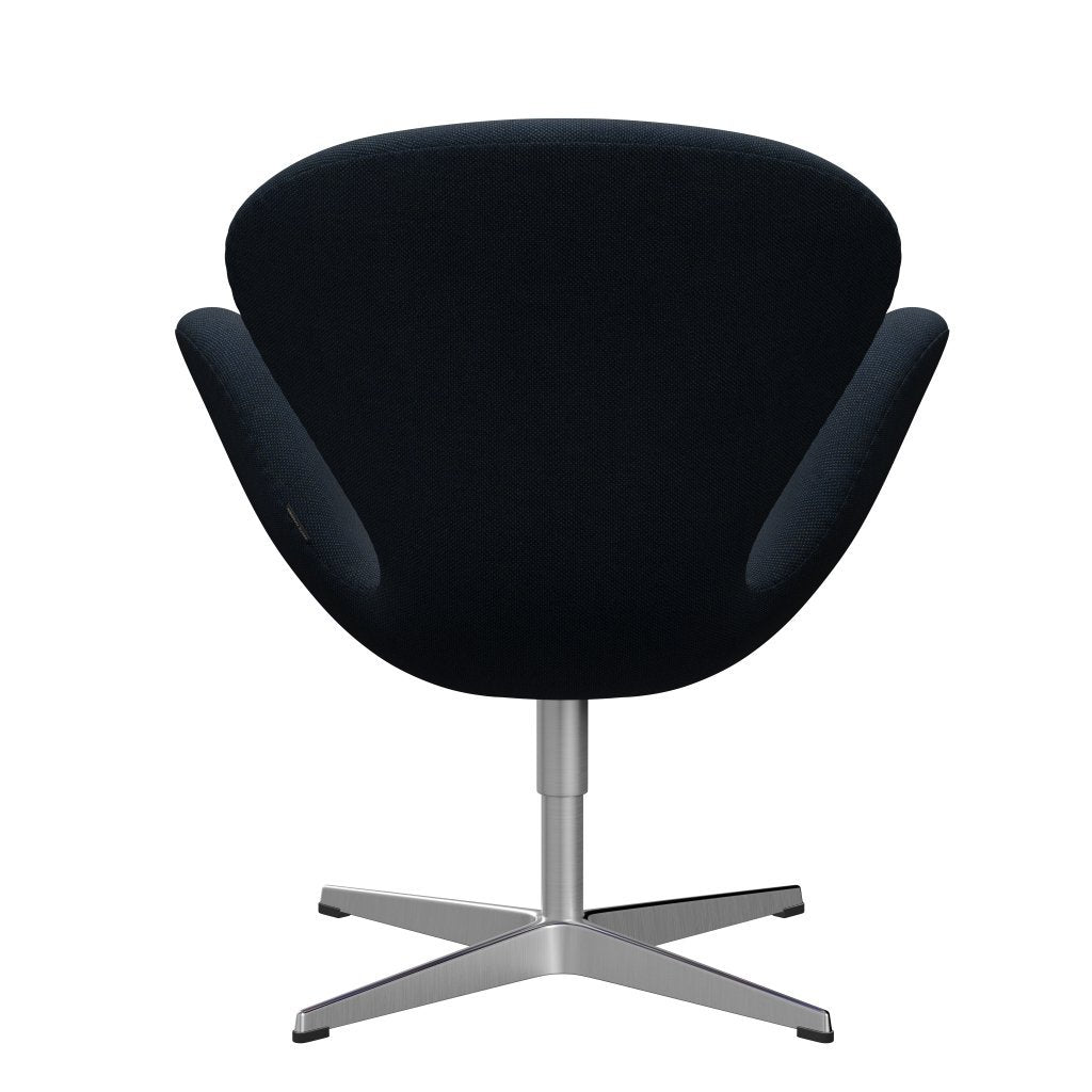 Fritz Hansen Swan Lounge Stuhl, Satin gebürstet Aluminium/Sunniva dunkelblau