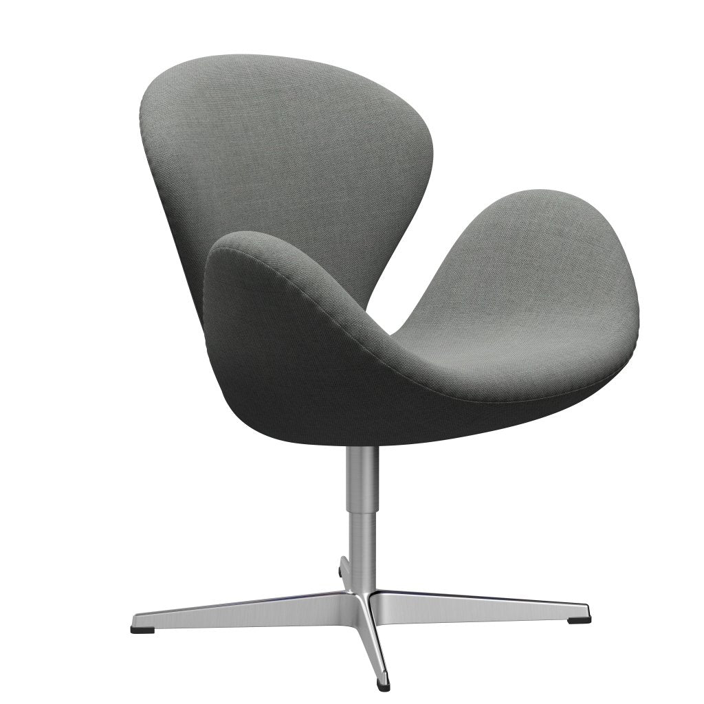 Sedia fritz Hansen Swan Lounge, alluminio spazzolato in raso/grigio solare