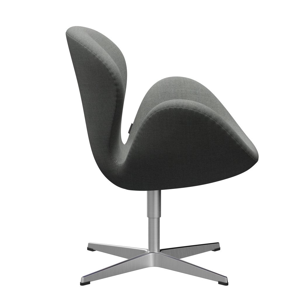 Sedia fritz Hansen Swan Lounge, alluminio spazzolato in raso/grigio solare