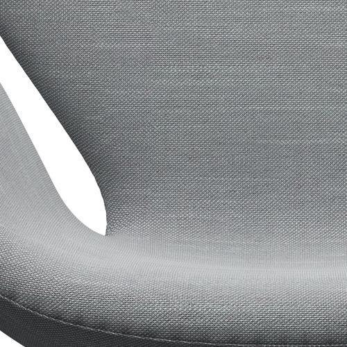 Fritz Hansen Swan Lounge Sillón, aluminio cepillado por satén/Sunniva gris claro/azul claro