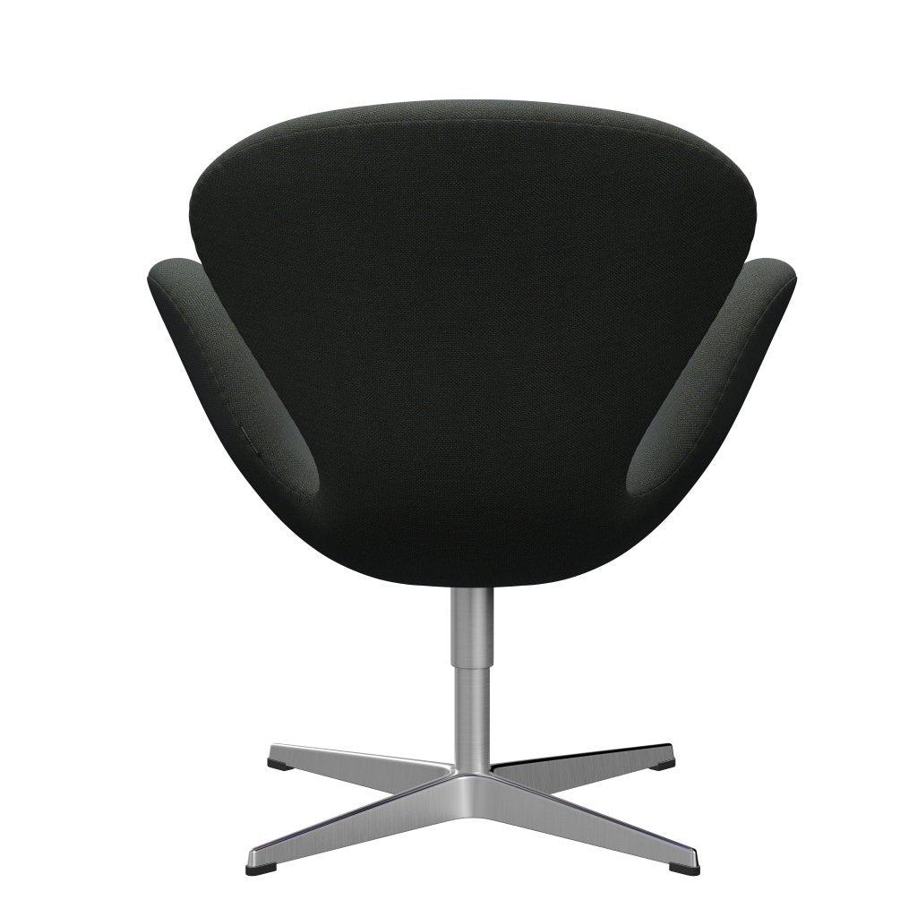 Sedia fritz Hansen Swan Lounge, alluminio spazzolato in raso/navy sunniva/oliva