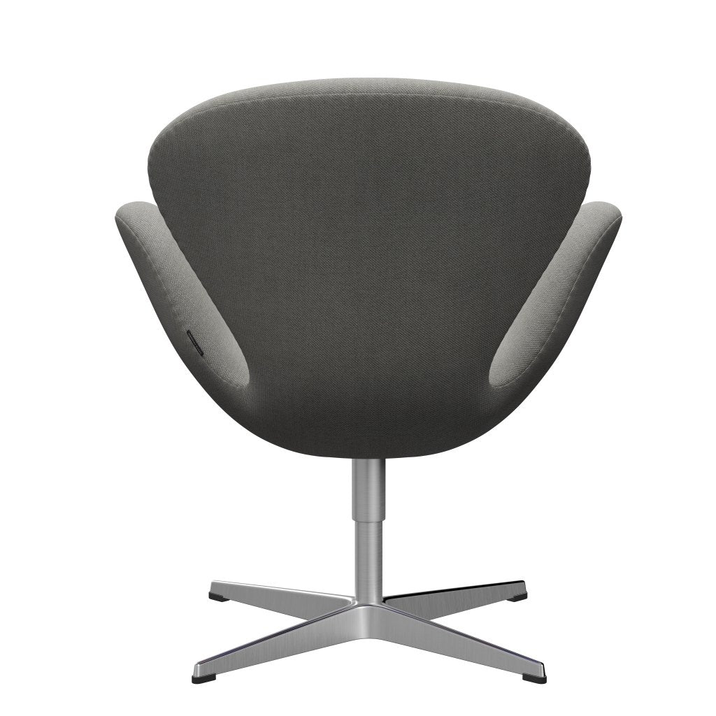 Sedia fritz Hansen Swan Lounge, alluminio spazzolato in raso/sabbia solare/grigio chiaro