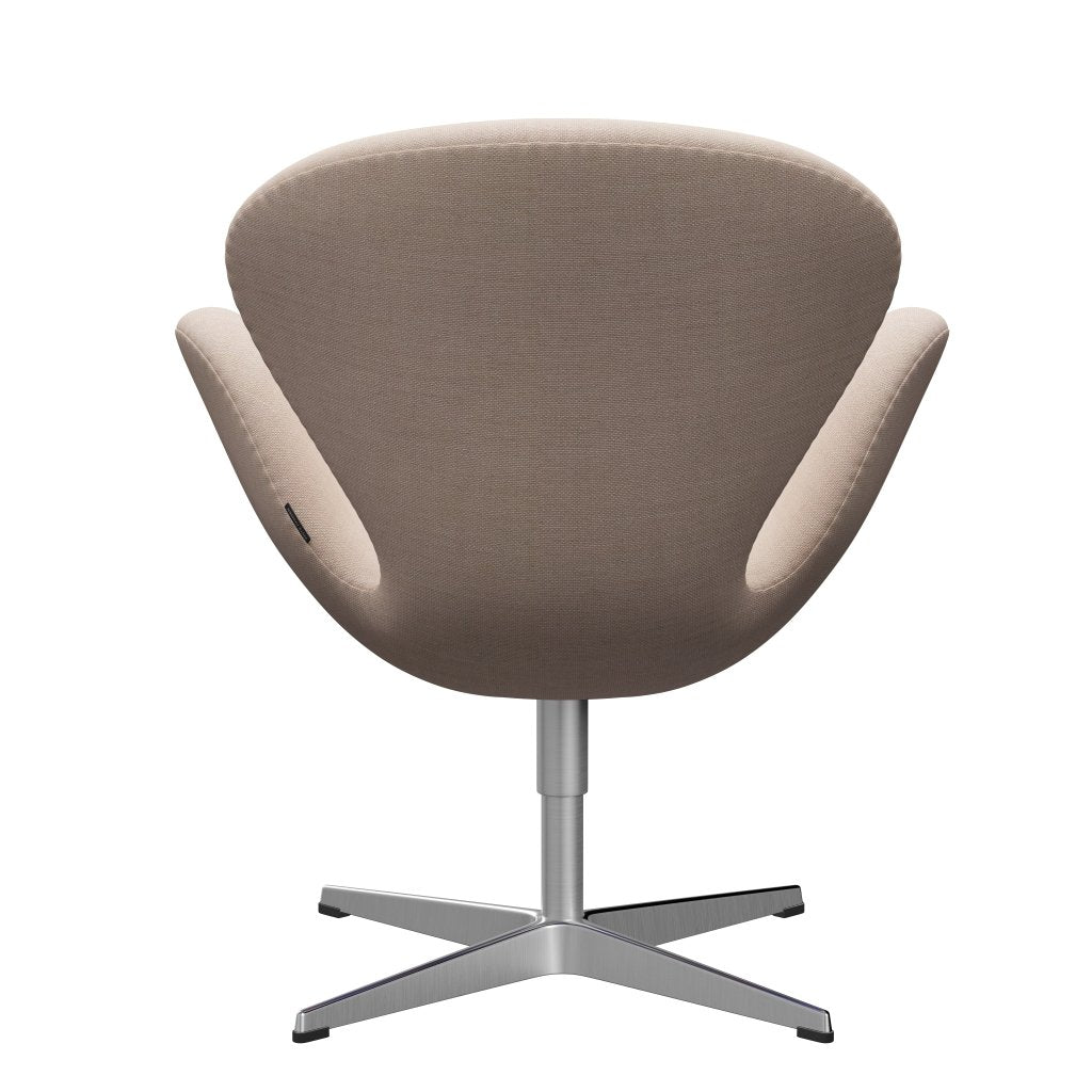 Fritz Hansen Swan Lounge Stuhl, Satin gebürstet Aluminium/Sunniva Sand/Weichrosa