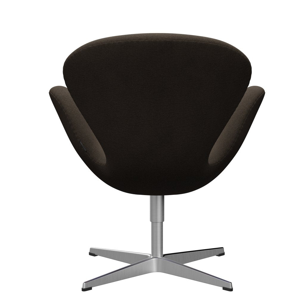 Fritz Hansen Swan Lounge Stuhl, Satin gebürstet Aluminium/Sunniva -Schokolade/Schwarz