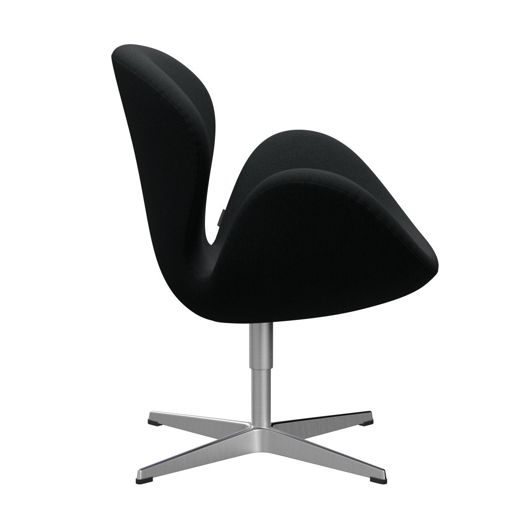 Fritz Hansen Swan Lounge Stuhl, Satin gebürstet Aluminium/Sunniva Black (193)