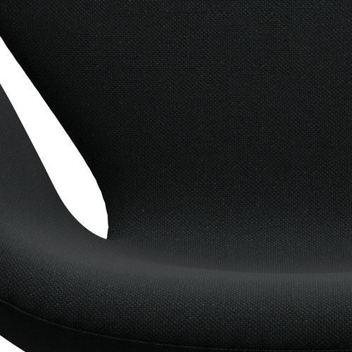 Fritz Hansen Chaise salon de cygne, aluminium brossé en satin / Sunniva Black (193)