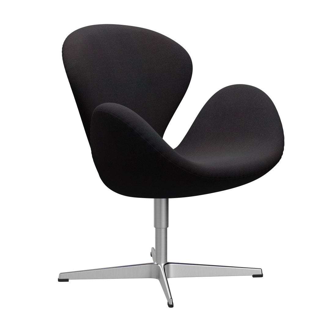 Fritz Hansen Swan Lounge stol, satin børstet aluminium/sunniva sort (683)