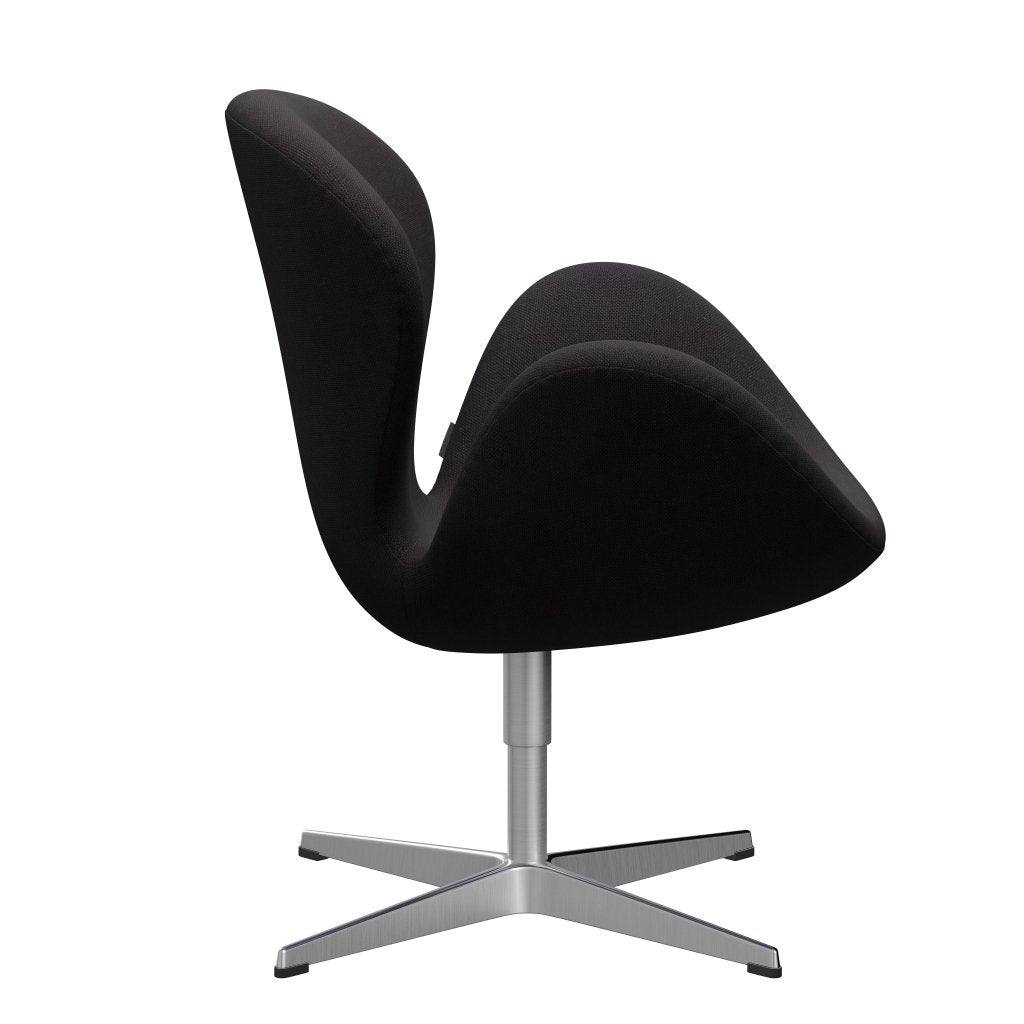 Sedia fritz Hansen Swan Lounge, alluminio spazzolato in raso/Sunniva Nero (683)