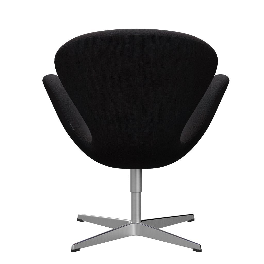 Fritz Hansen Swan Lounge stol, satin børstet aluminium/sunniva sort (683)