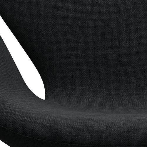 Fritz Hansen Swan Lounge Sillón, aluminio cepillado por satén/Sunniva Negro/Gris Oscuro