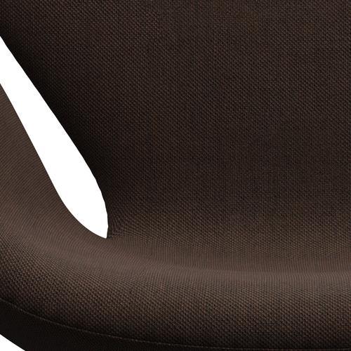 Sillón Fritz Hansen Swan, aluminio cepillado por satén/Sunniva Negro/Castaño