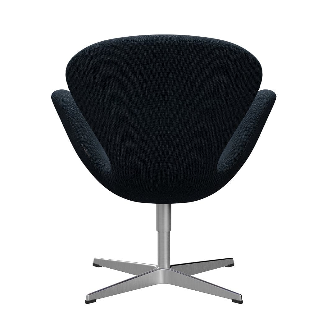 Fritz Hansen Swan Lounge Chair, Satin Brushed Aluminium/Sunniva Black/Navy