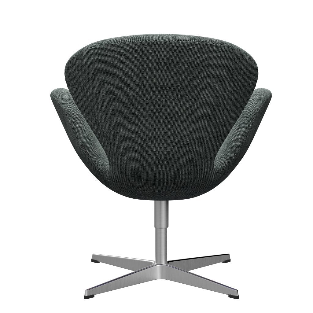 Fritz Hansen Swan Lounge -stoel, satijnen geborsteld aluminium/sunniva zwart/wit