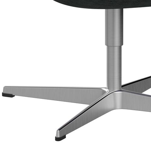 Sedia fritz Hansen Swan Lounge, alluminio spazzolato in raso/Sunniva Black/White